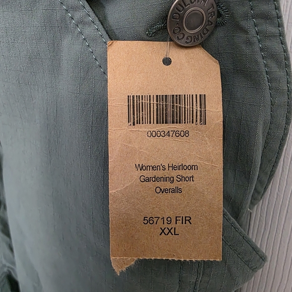 Duluth Women's Heirloom Gardening Bib Overalls Shorts, Fir Green, Size XXL - Picture 6 of 8